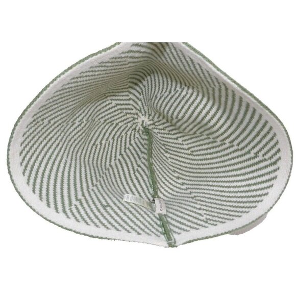 ALESSIA MASSIMO green & off-white women's knit cap, hat Free Size NEW, NO TAGS - Picture 3 of 3